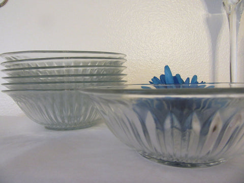 Cereal or Soup Bowls Vintage Pressed Glass  No Markings  Star Bottom  Could be Depression Glasse - JAMsCraftCloset