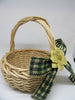 Basket Flower Girl Round Woven Natural Green Gold Bow Wedding Accessory Table Decor {{ JAMsCraftCloset }}