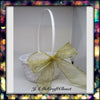 Basket Flower Girl White Woven Gold Polka Dotted Bow Wedding Accessory Table Decor {{ JAMsCraftCloset }}