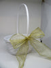 Basket Flower Girl White Woven Gold Polka Dotted Bow Wedding Accessory Table Decor {{ JAMsCraftCloset }}