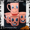 Mugs Cups Jack O Lantern Halloween Hand Painted Set of 4 {{ JAMsCraftCloset }}