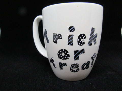 Mugs Cups Halloween Trick or Treat Hand Painted {{ JAMsCraftCloset }}
