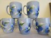 Mugs Coffee Tea Hand Painted Blue Mugs Blue Floral Accents Set of 4 BUY 4 Get 1 FREE {{ JAMsCraftCloset }}