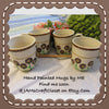 Mugs Coffee Hand Painted Brown Gold Set of 4 HAPPY DOT Design {{ JAMsCraftCloset }}