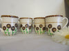 Mugs Coffee Hand Painted Brown Gold Set of 4 HAPPY DOT Design {{ JAMsCraftCloset }}