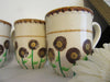 Mugs Coffee Hand Painted Brown Gold Set of 4 HAPPY DOT Design {{ JAMsCraftCloset }}