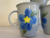 Mugs Blue Floral Accents Hand Painted BUY 2 Get 1 FREE {{ JAMsCraftCloset }}