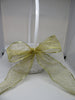 Basket Flower Girl White Woven Gold Polka Dotted Bow Wedding Accessory Table Decor {{ JAMsCraftCloset }}