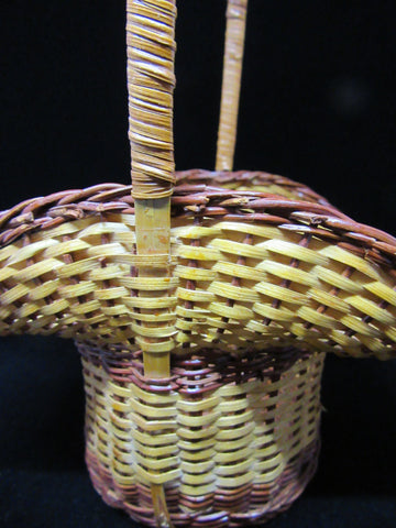 Basket Flower Girl Vintage Woven Light Dark Natural Basket Wedding Accessory Table Decor {{ JAMsCraftCloset }}
