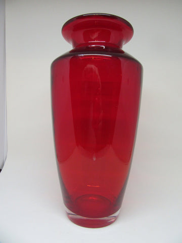 Vase Vintage Red Glazed Showing Wear for Age - JAMsCraftCloset