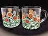 Tea Cups Mugs Hand Painted Silver Gold Bronze HAPPY DOT Flowers Set of 2 {{ JAMsCraftCloset }}