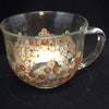 Mug Coffee Soup Clear Glass Mug Hand Painted Gold Silver Bronze HAPPY DOTS {{ JAMsCraftCloset }}