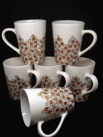 Mugs Hand Painted Gold Silver Bronze HAPPY DOTS {{ JAMsCraftCloset }}