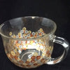 Mug Coffee Soup Clear Glass Mug Hand Painted Gold Silver Bronze HAPPY DOTS {{ JAMsCraftCloset }}