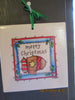 Wall Art Hand Painted Ceramic Tiles Christmas 4 by 4 and 3 by 6 Inch Folk Art Pen and Ink {{ JAMsCraftCloset }}