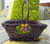 Basket Flower Girl Small Purple Wicker Yellow Purple Polka Dot Flowers Wedding Table Decor {{ JAMsCraftCloset }}