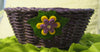 Basket Flower Girl Small Purple Wicker Yellow Purple Polka Dot Flowers Wedding Table Decor {{ JAMsCraftCloset }}