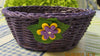 Basket Flower Girl Small Purple Wicker Yellow Purple Polka Dot Flowers Wedding Table Decor {{ JAMsCraftCloset }}