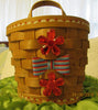 Basket Flower Girl Wooden Hanging Basket Wedding Table Decor Hand Painted With Red White Blue {{ JAMsCraftCloset }}