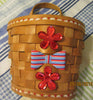 Basket Flower Girl Wooden Hanging Basket Wedding Table Decor Hand Painted With Red White Blue {{ JAMsCraftCloset }}