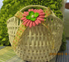 Basket Flower Girl White Wicker Wall Hanging Basket With A Burlap Bow Wedding Accessory Table Decor {{ JAMsCraftCloset }}