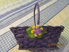 Basket Flower Girl Small Purple Wicker Yellow Purple Polka Dot Flowers Wedding Table Decor {{ JAMsCraftCloset }}