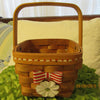 Basket Flower Girl Wooden Painted Red and White Accents Wedding Accessory Table Decor {{ JAMsCraftCloset }}
