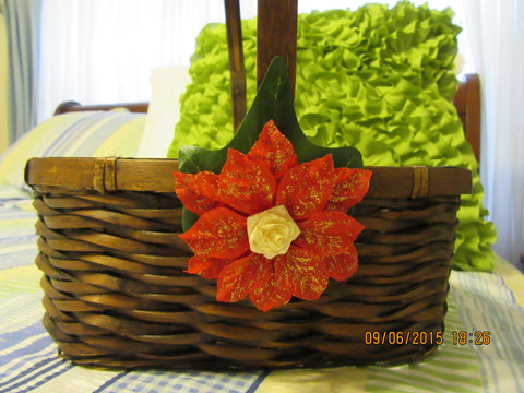 Basket Flower Girl Christmas Brown Wicker Wedding Accessory {{ JAMsCraftCloset }}