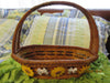 Basket SMALL Natural Wicker with Yellow Daisies White Bow Accent {{ JAMsCraftCloset }}