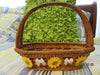 Basket SMALL Natural Wicker with Yellow Daisies White Bow Accent {{ JAMsCraftCloset }}