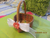 Basket Flower Girl Vintage Heart Shaped Peach Rose Green Weaving Wedding Accessory Table Decor {{ JAMsCraftCloset }}