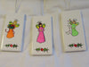 Ornaments NEON Angels Ceramic Tile Christmas Set of 3 Orange Pink Green Angels {{ JAMsCraftCloset }}