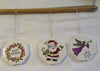 Christmas Ornaments Ceramic Tile Set of 5 Snowflake Christmas Tree Wreath Santa Angel Holiday {{ JAMsCraftCloset }}