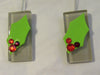 Ornaments Holly Christmas Ceramic Tile Set of 4 Clear Smoky Ceramic Tiles With Foam Holly Leaves {{ JAMsCraftCloset }}