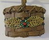 Basket Flower Girl Oval Woven Wedding Accessory Table Decor Red and Green {{ JAMsCraftCloset }}
