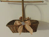 Basket Flower Girl Wedding Table Decor Woven Rectangle Gold Bows White Stars Crystal Flower {{ JAMsCraftCloset }}