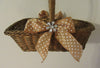 Basket Flower Girl Wedding Table Decor Woven Rectangle Gold Bows White Stars Crystal Flower {{ JAMsCraftCloset }}