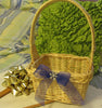 Basket Flower Girl Wicker Rectangle Natural Wicker Blue Gauze Bow {{ JAMsCraftCloset }}