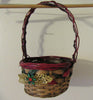 Small Christmas Basket With Gold Glitter Leaves and Green and Red Crystal Flower Accent {{ JAMsCraftCloset }}