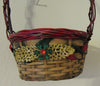 Small Christmas Basket With Gold Glitter Leaves and Green and Red Crystal Flower Accent {{ JAMsCraftCloset }}