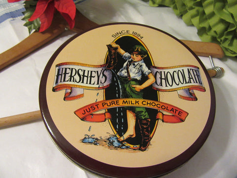 Tin Hershey Advertisement Round Vintage Collector Country Kitchen Decor Gift Idea Storage Collectible {{ JAMsCraftCloset }}