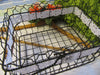 Basket Wire Rectangle Black With White Lace Trim and Crystal Flower Accents {{ JAMsCraftCloset }}