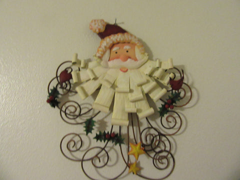 Wall Hanging Santa Vintage Wire and Metal Santa Face Holiday Christmas Decor Wall Art {{ JAMsCraftCloset }}