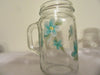 Mugs Mason Jar Hand Painted Floral Aqua Yellow Purple Pink Blue {{ JAMsCraftCloset }}