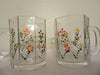 Mugs Clear Glass Hand Painted Floral Set of 2 Metallic Paints Used {{ JAMsCraftCloset }}