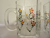 Mugs Clear Glass Hand Painted Floral Set of 2 Metallic Paints Used {{ JAMsCraftCloset }}