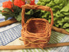 Basket Wicker TINY 4 by 4 by 3 1/2 Inches Peach Rectangle White Wall Hanging Pink Roses {{ JAMsCraftCloset }}