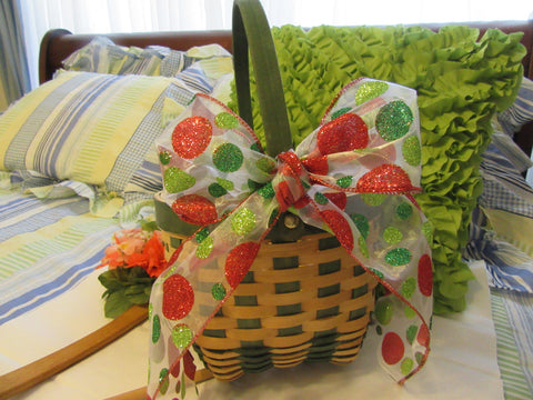 Basket Flower Girl Round Natural Green Woven Wedding Accessory Table Decor {{ JAMsCraftCloset }}