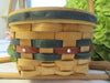 Basket Flower Girl Round Natural Woven Green Red With Crystal Accents Wedding Accessory Table Decor {{ JAMsCraftCloset }}