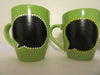 Mugs Message Hand Painted Green White Do Things With Great Love or Write Your Own Message {{ JAMsCraftCloset }}